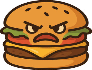 Angry Burger Vector Illustration