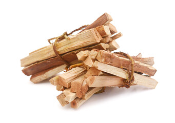 Alder firewood pile isolated on white