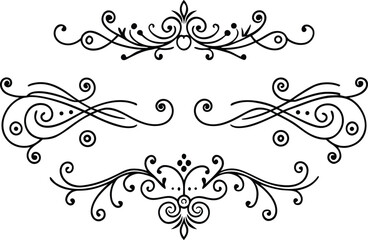 Elegant flourish vector elements for design and decoration