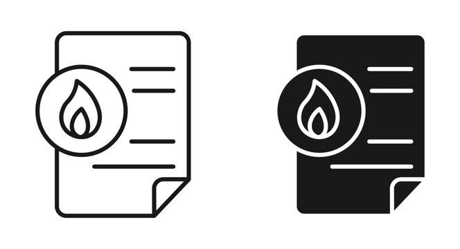 Online Bill Notification Icon set, gas bill icon, vector illustration . 
