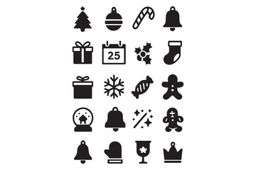 Christmas Holiday Festive Icon Collection