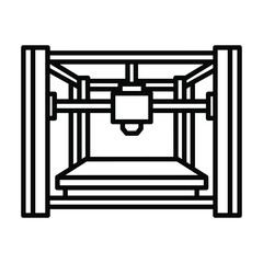 Modern 3d printer machine with intricate mechanical structure and nozzle for additive manufacturing technology