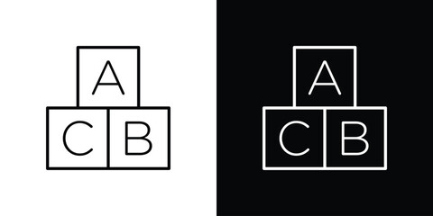 Abc icon outline. Vector isolated pictogram for web