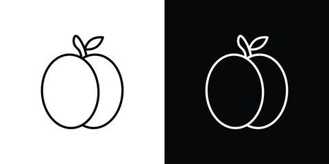 Apricot icon outline. Vector isolated pictogram for web