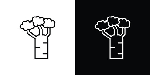 Baobab icon outline. Vector isolated pictogram for web