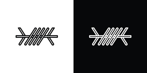 Barbed Wire icon outline. Vector isolated pictogram for web