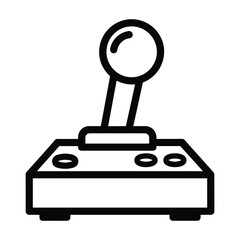Retro arcade joystick and buttons icon representing classic video games and vintage gaming entertainment