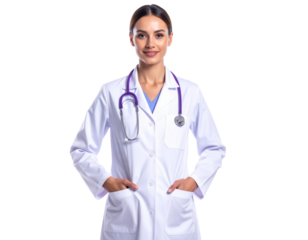 Healthcare Hero – Smiling Female Physician in White Coat