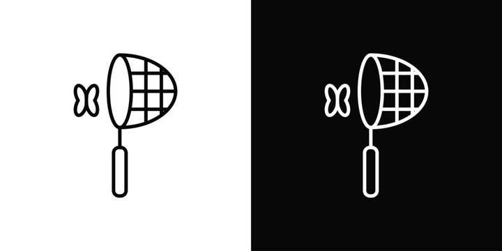 Butterfly catcher icon outline. Vector isolated pictogram for web