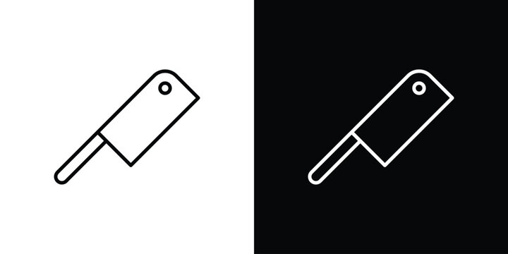 Butcher knife icon outline. Vector isolated pictogram for web