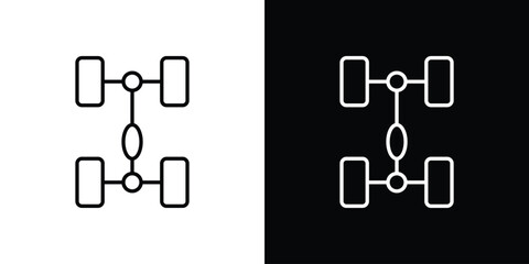 Car chassis icon outline. Vector isolated pictogram for web