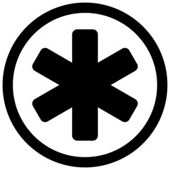 Fototapeta premium Medical alert. Outlined stroke vector icon with black-filled details.