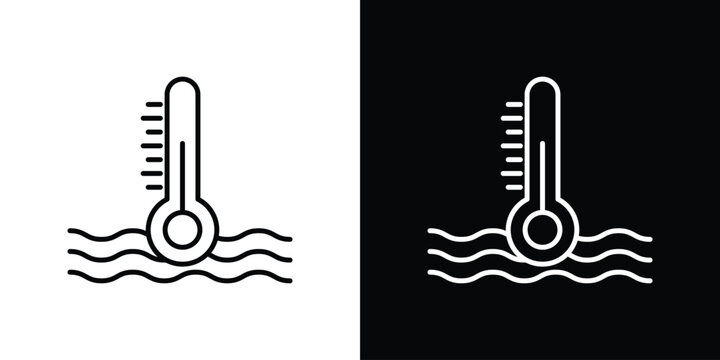 Car temperature icon outline. Vector isolated pictogram for web