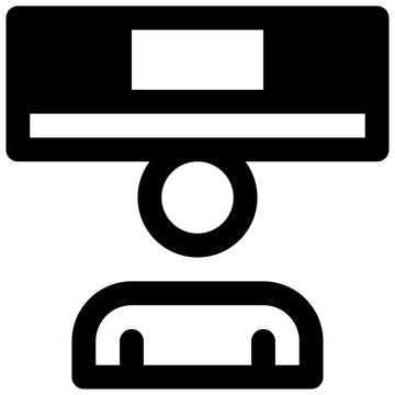 Low ceiling. Outlined stroke vector icon with black-filled details.