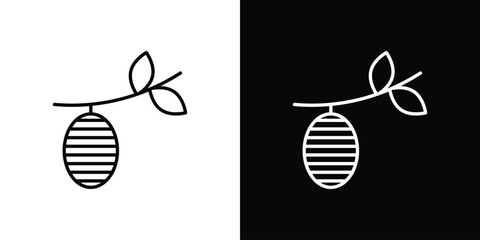 Cocoon icon outline. Vector isolated pictogram for web