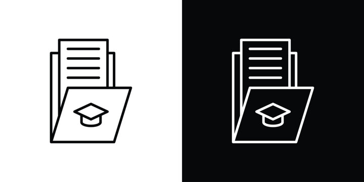 Curriculum icon outline. Vector isolated pictogram for web