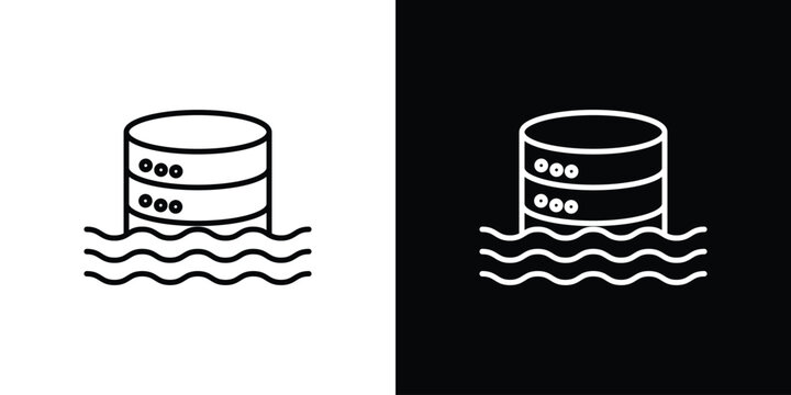 Data lake icon outline. Vector isolated pictogram for web