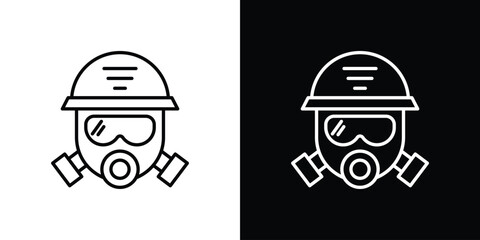 Fototapeta premium Fireman Mask icon outline. Vector isolated pictogram for web