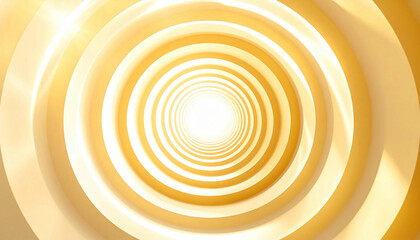 Golden spiral tunnel effect with bright light at the center, creating a sense of depth and perspective.
