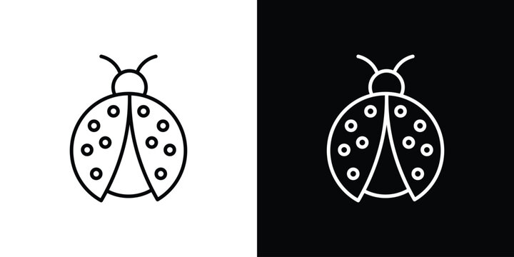 Ladybug icon outline. Vector isolated pictogram for web
