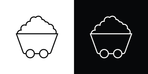 Mine wagon icon outline. Vector isolated pictogram for web © Cristiane
