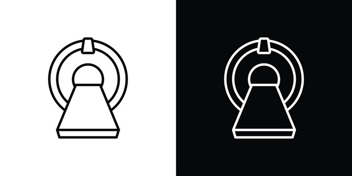 MRI scanner icon outline. Vector isolated pictogram for web