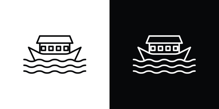 Noah Ark icon outline. Vector isolated pictogram for web