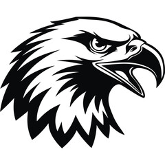 Obraz premium Stylized angry bald eagle head vector mascot graphic symbol design logo Vector