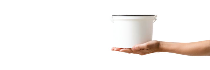 Holding a container of fertilizer or plant nutrient mix