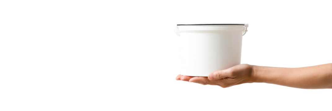 Holding a container of fertilizer or plant nutrient mix