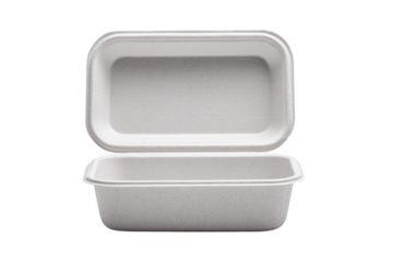 Biodegradable container isolated on transparent background