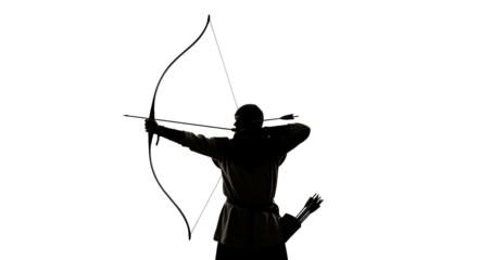 Historical Archer Drawing Bow Silhouette
