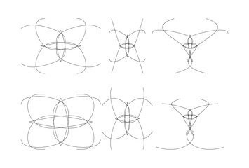 Harmonic Parametric Curve Pattern &ndash; Abstract Symmetrical Vector Design with Flowing Geometric Lines