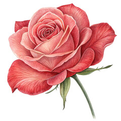 red rose isolated on transparent background