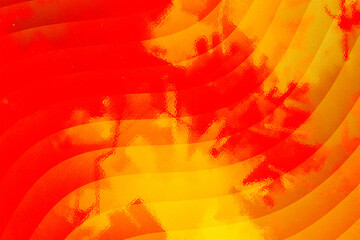 Abstract red and yellow watercolor background with wavy lines pattern