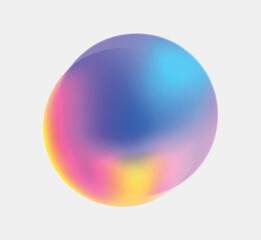 Blue and pink circle gradient grainy blob shape