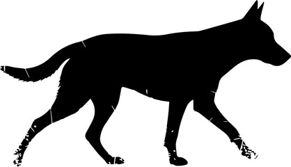 Obraz premium Dynamic silhouette of a dog in motion, exuding energy and freedom, perfect for diverse design projects.
