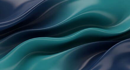Fototapeta premium Abstract flowing waves of deep blue and teal colors
