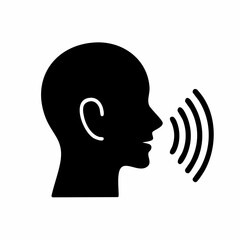 Person Speaking Sound Waves Icon - Communication and Voice