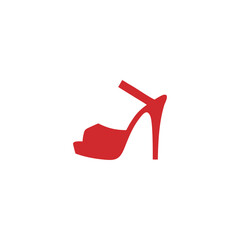 elegant red silhouette women shoes
