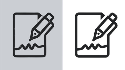 Pencil writing on document outline icon for editing, signing, and content creation Vector