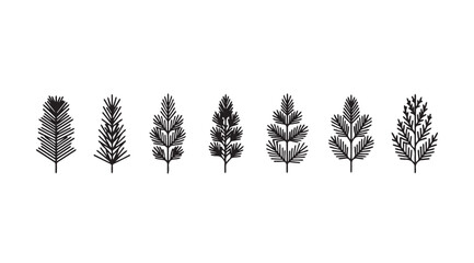 Collection of detailed wheat stalk silhouettes against a white background © Tanvir