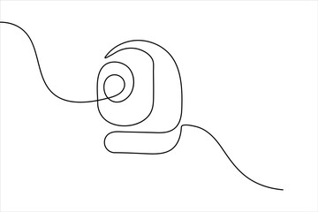 Obraz premium Cctv camera single line art minimalist outline security device illustration 