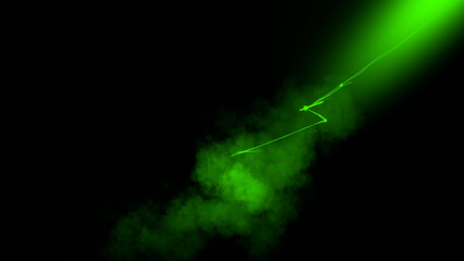 Abstract realistic nature green lightning thunder background . Bright curved line on isolated texture overlays. Stock illustration.