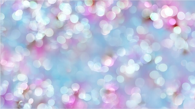 Light blue pastel bokeh background with small white and pink lights, soft glowing bokeh effect for romantic, festive or elegant designs like greeting cards, invitations and celebration backdrops.