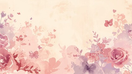 "Graceful Mother's Day Risograph Print Aesthetic Background in Soft Pink Lavender Cream Palette for Seasonal Mobile Wallpapers"