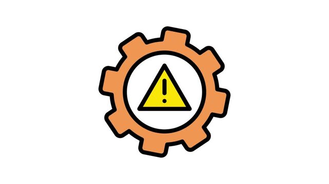 4K Video footage Risk animated icon alert sign, warning, danger, hazard, attention sign, caution and others