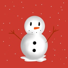 Snowman with snowflakes