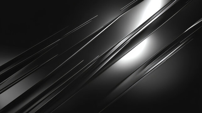 Dark futuristic background with arrows in smooth metallic gradient, modern geometric background