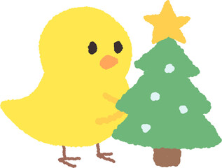christmas_tree_winter_baby_chick